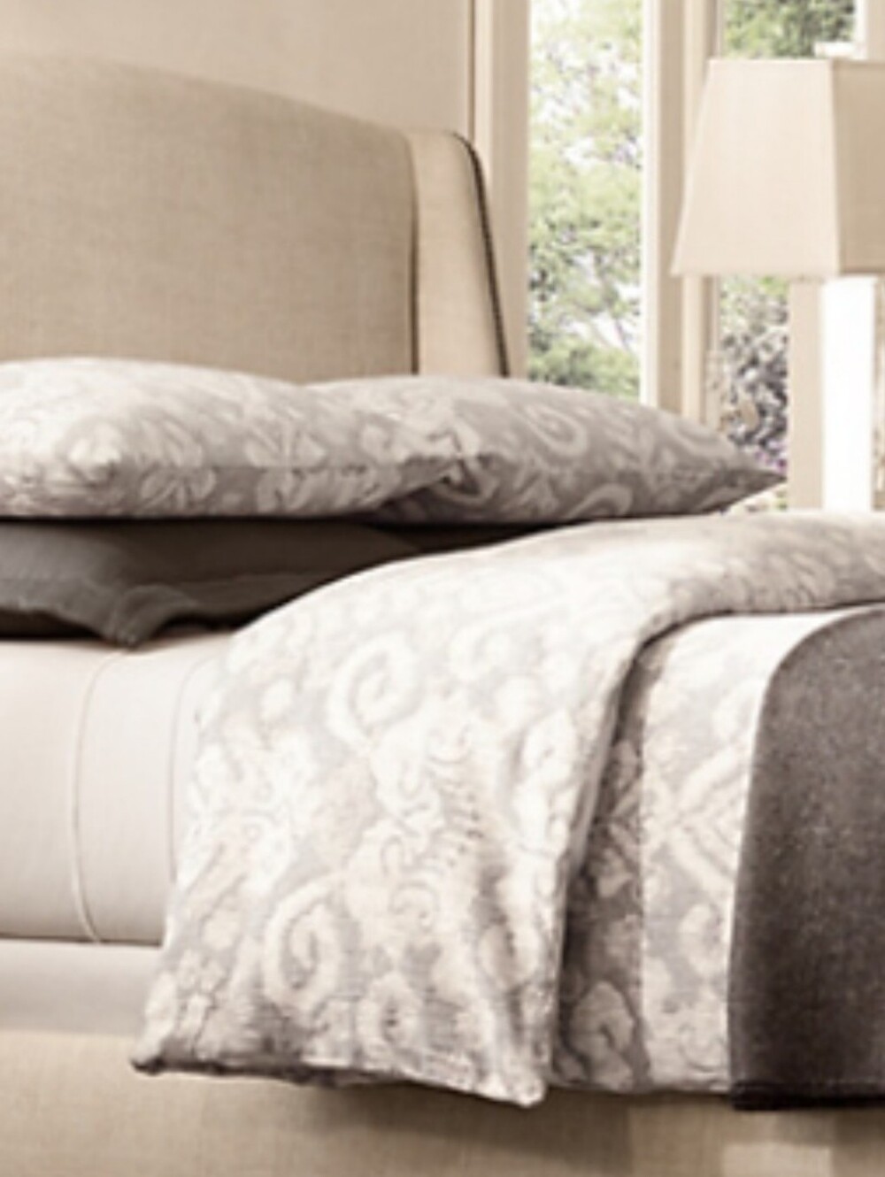 RH Restoration Hardware Italian Textural Jacquard King Duvet Cover